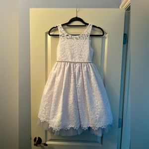 White Lace Girls size 10 formal dress
